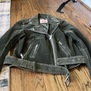 Olive green Levi’s Moto jacket